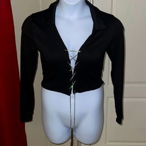 Cute Crop with Rhinestone Closure